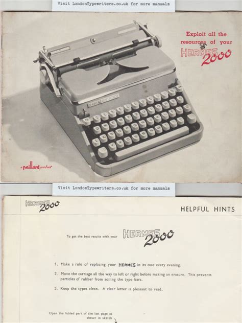 fiorella d'arpino hermes 2000|Typewriter Ephemera: Hermes 2000 Instruction Manual .